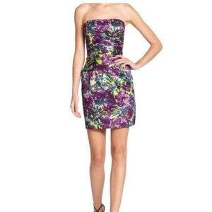 BCBG Floral Strapless Dress